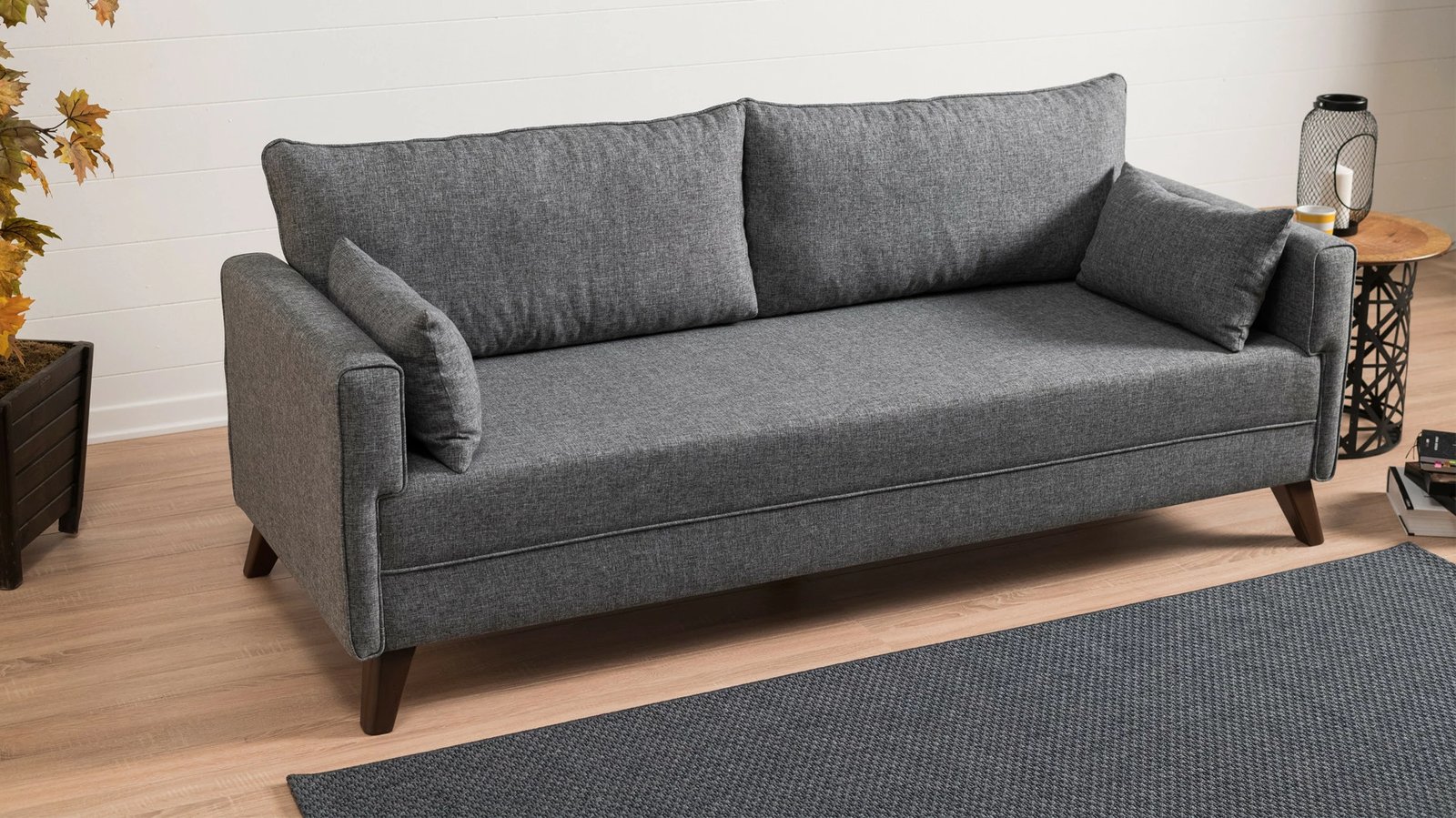 Divan-krevat trefësh, ngjyrë gri, Bella Sofa Bed