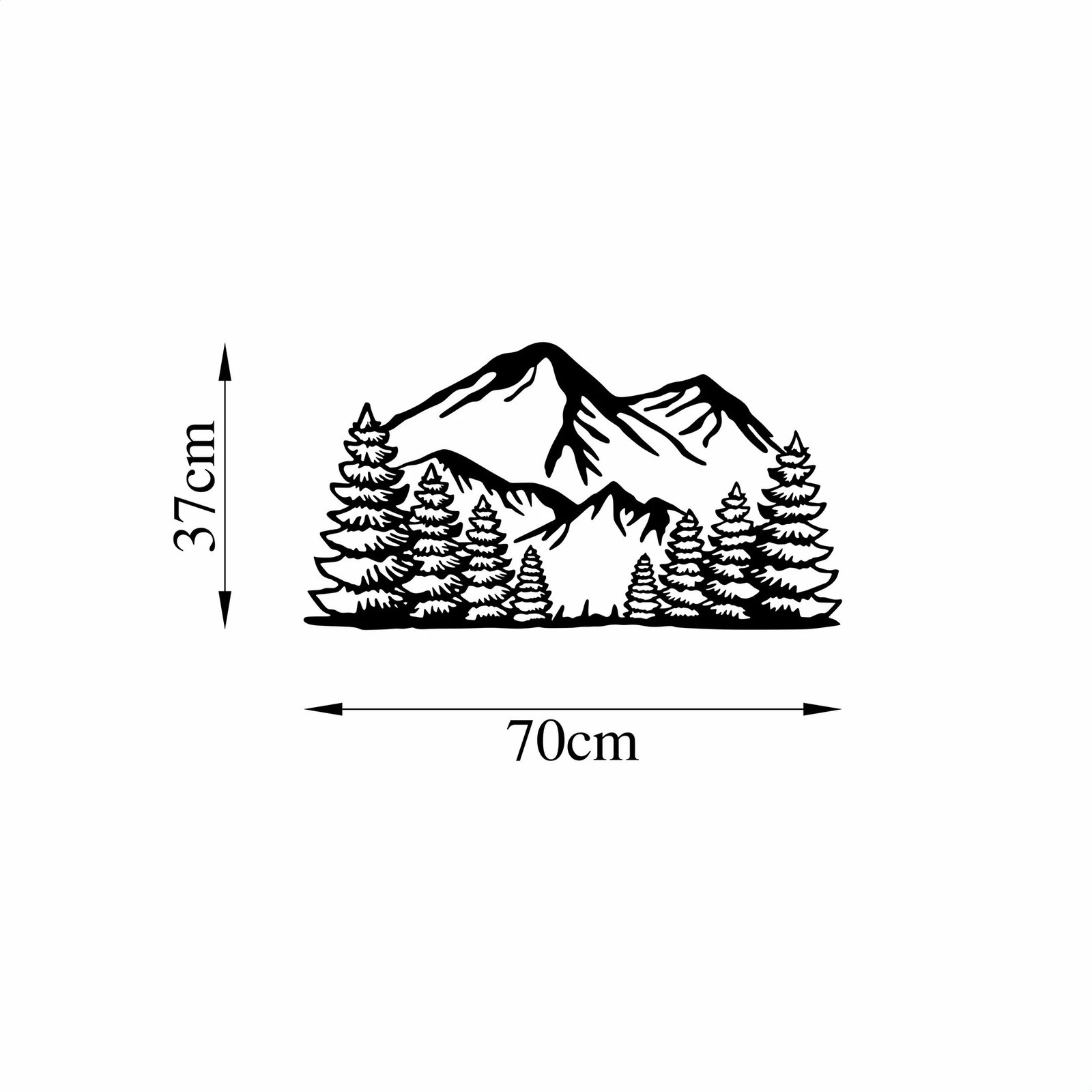Aksesor dekorativ metalik për mur, Wallity, Ergan, ngjyrë e zezë, 37x70cm