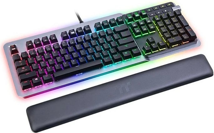 Tastierë mekanike Thermaltake Argent K5 Silver Switch, RGB, full-size, titanium