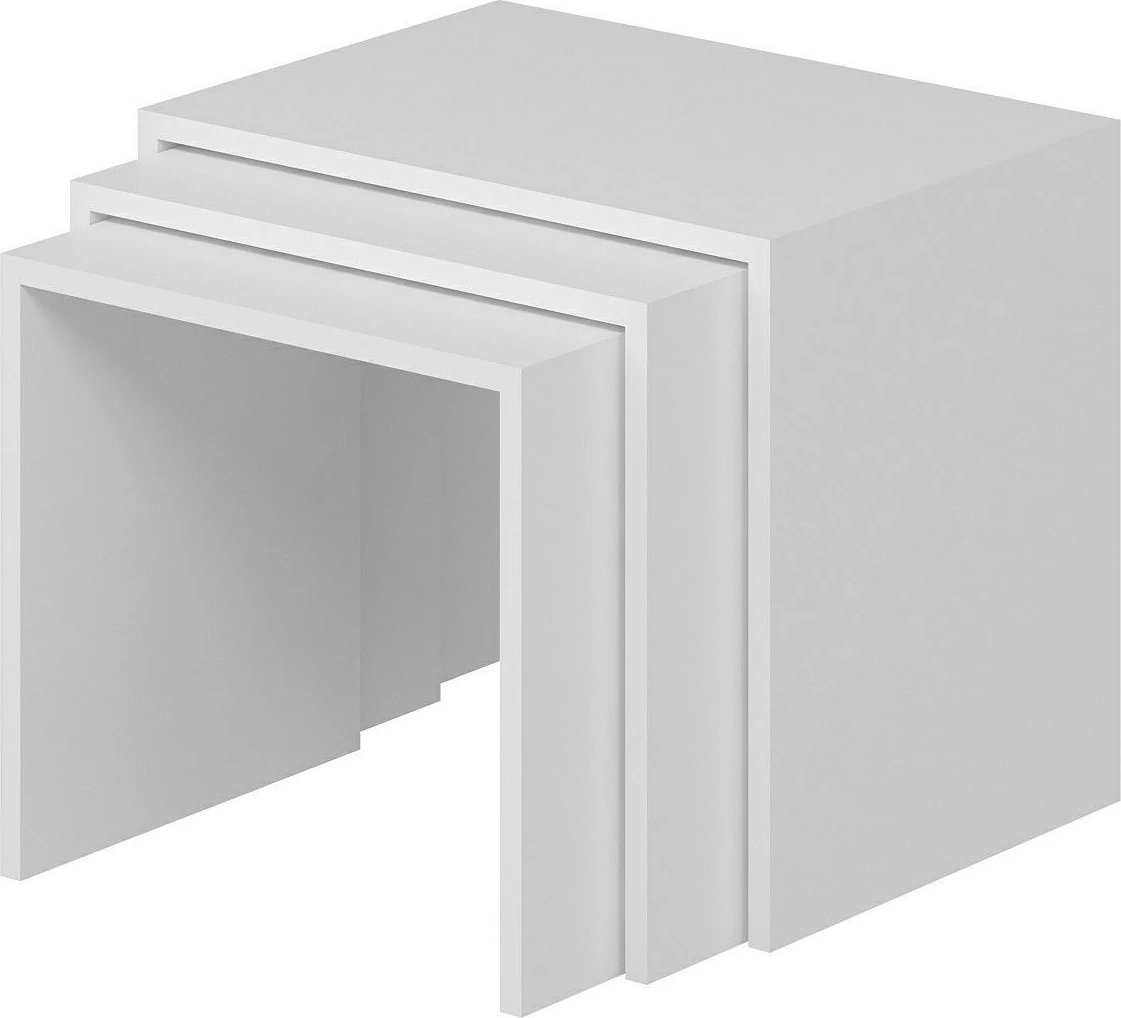 Set tavolinash ndihmëse të mbivendosura (3 copë), Skye Decor, Alya, ngjyrë e bardhë