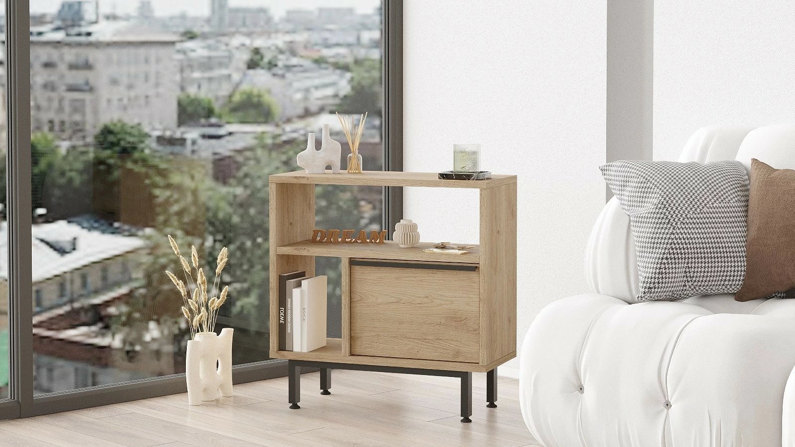 Tavolinë anësore Hanah Home, On6-S, ngjyrë arre