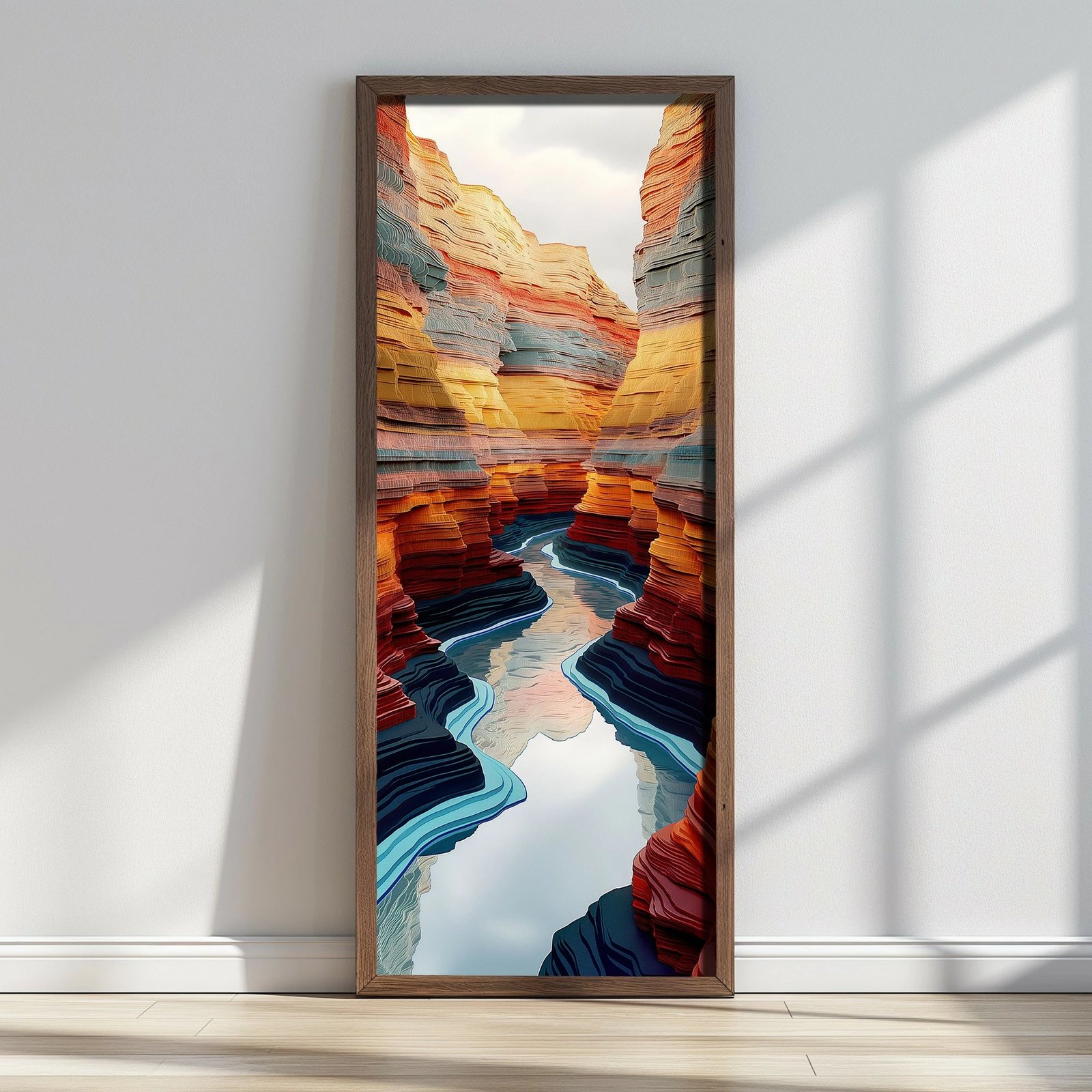 Pikturë dekorative me kornizë, MDF, Wallity, LONG008-S/120-40, shumëngjyrëshe, 40x120cm