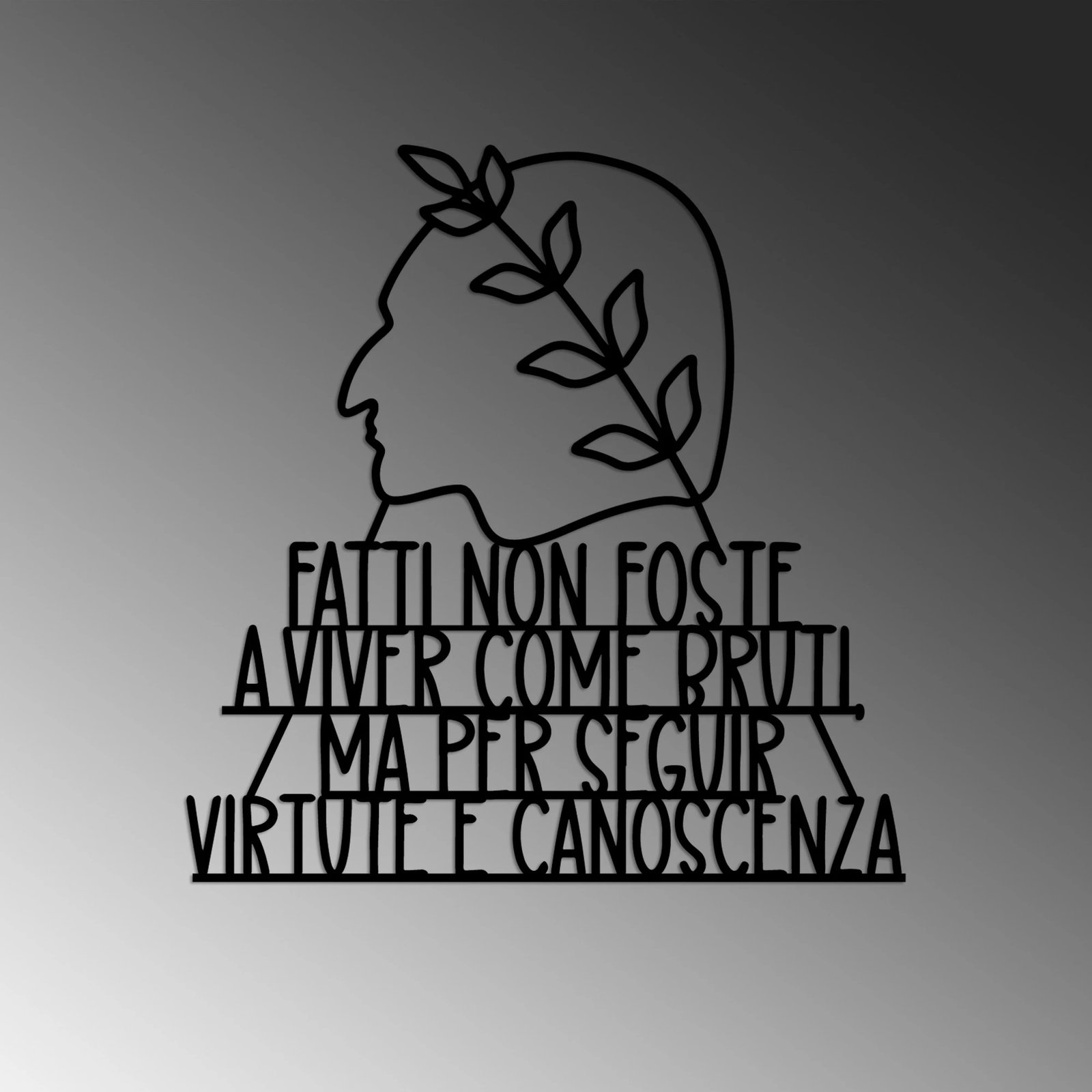 Aksesor dekorativ metalik për mur, Wallity, Fatti Non Foste 1, ngjyrë e zezë, 55x56cm