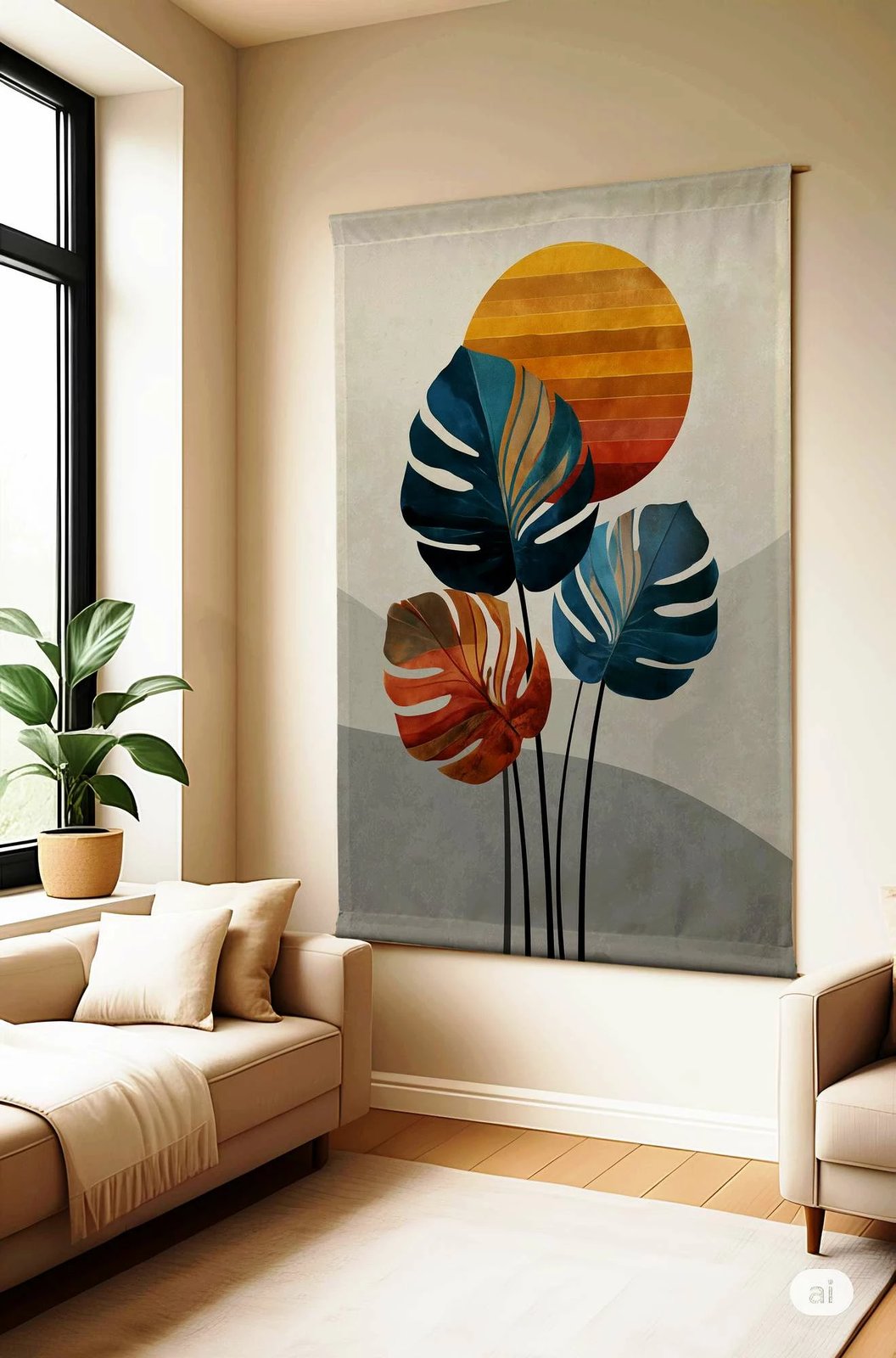 Pikturë dekorative prej poliestëri Wallity, Polybaby 23, shumëngjyrëshe, 70x120cm