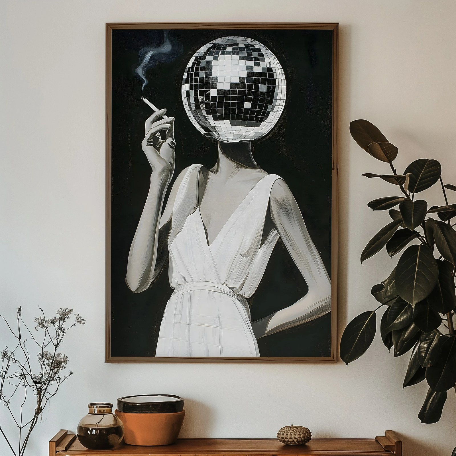 Pikturë dekorative me kornizë MDF, shumëngjyrëshe, HUM083