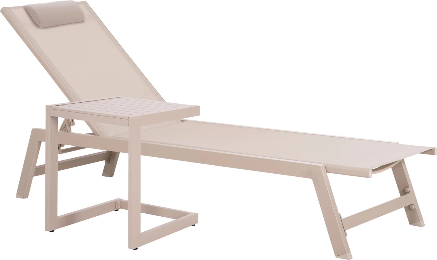 Tavolinë anësore për shezlong, alumin, ngjyrë shampanjë, BELLING FH6274.04, 42x43x53cm