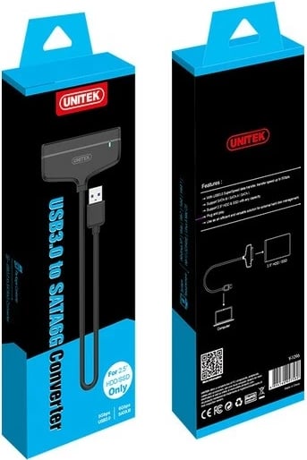 Adapter Unitek Y-1096 USB 3.0 në SATA III për HDD/SSD 2.5", i zi
