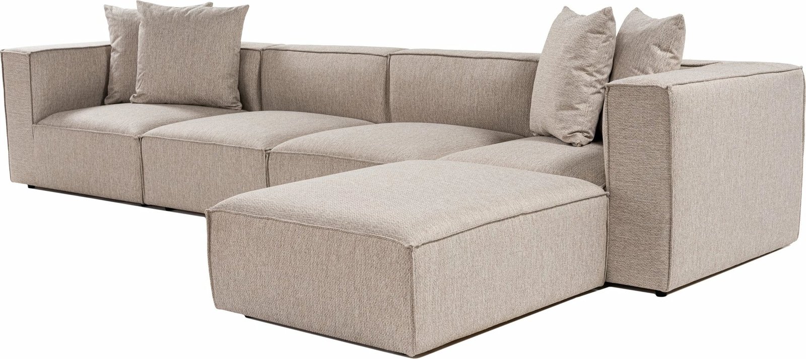 Këndare Sora, ngjyrë bezhë rëre, me pouffe, Atelier del Sofa