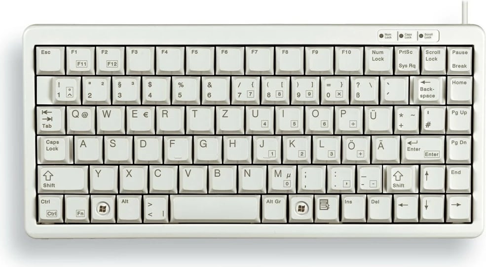 Tastierë Cherry G84-4100 kompakte, QWERTY UK, USB/PS2, gri