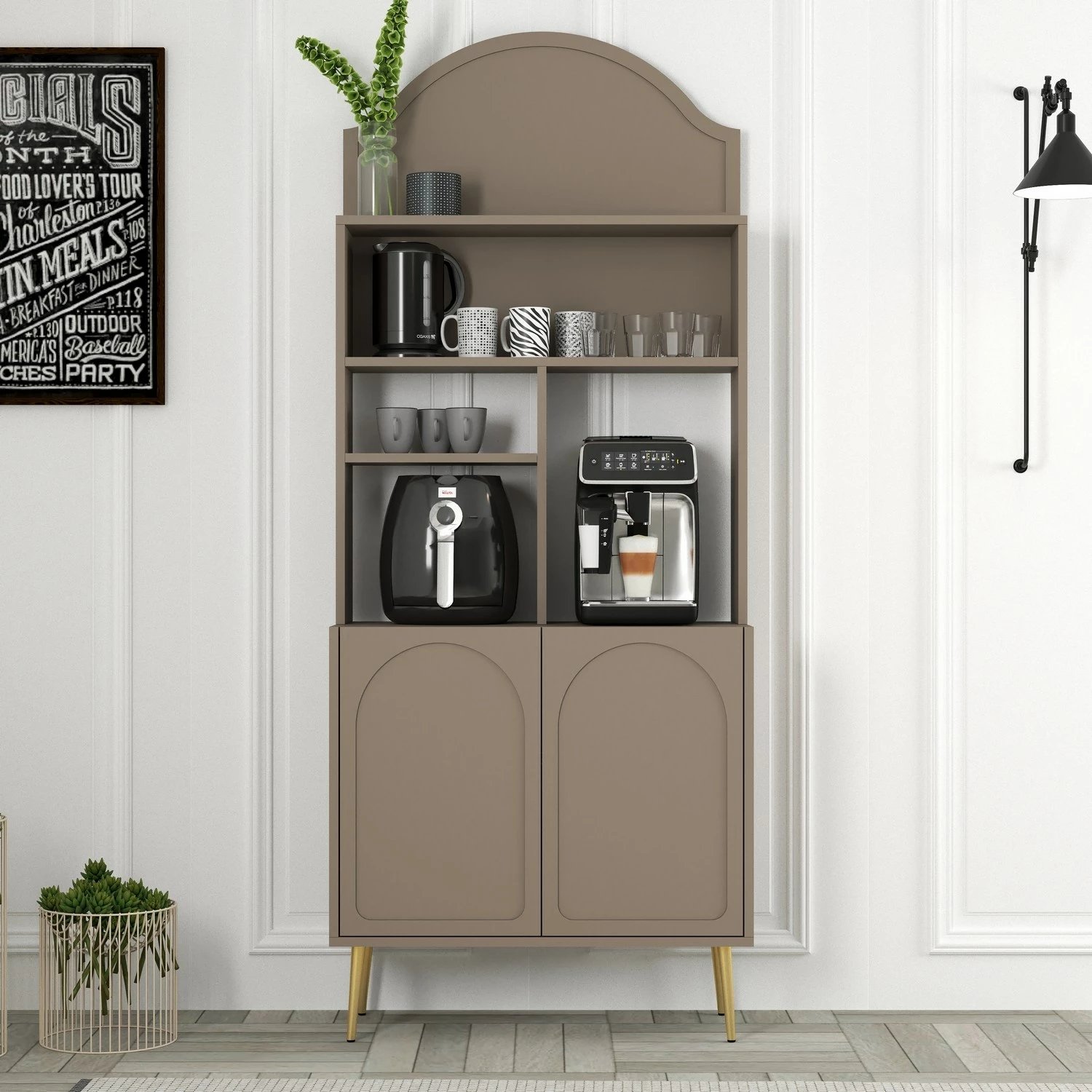 Dollap për kafe, ngjyrë Atlas dhe ari, Skye Decor, 80 cm