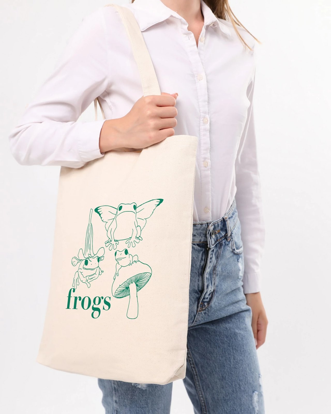 Torbë tote Zoozie Bags, krem, 35x40x8cm