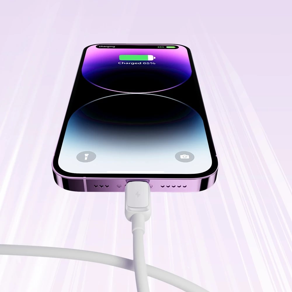 Kabllo Joyroom Multi-Color Series A14, Lightning në USB-A, 1.2m, 2.4A, Bardhë