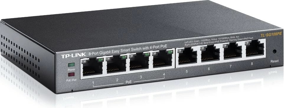Switch TP-LINK TL-SG108PE, 8 porta Gigabit, 4 PoE, Desktop, i zi