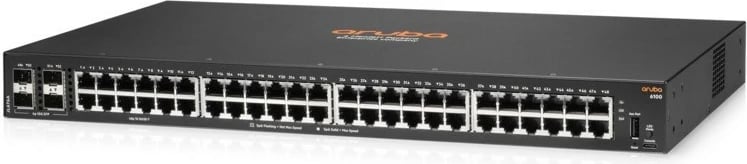 Switch Aruba 6100 JL676A, 48 porte Gigabit, 4 SFP+, kasë rack, i zi