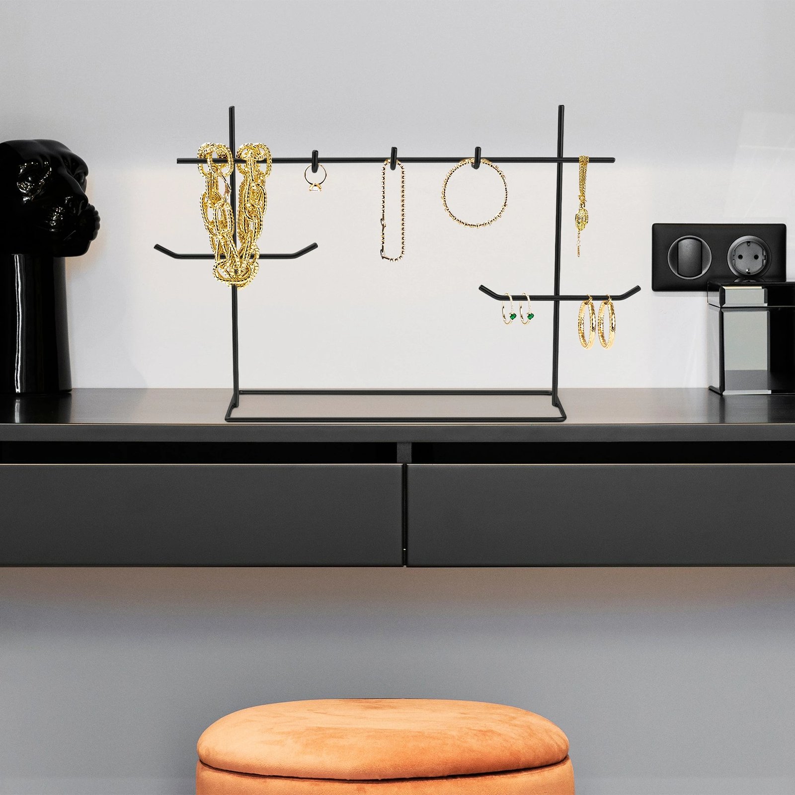 Organizues stendë për stoli, ngjyrë e zezë, Evila Originals, TK-007-B