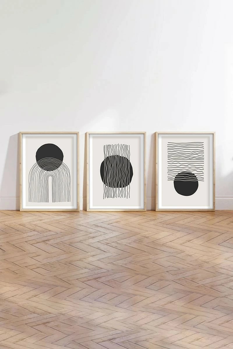 Pikturë dekorative me kornizë MDF (3 copë), Wallity, Huhu213, 50x70cm