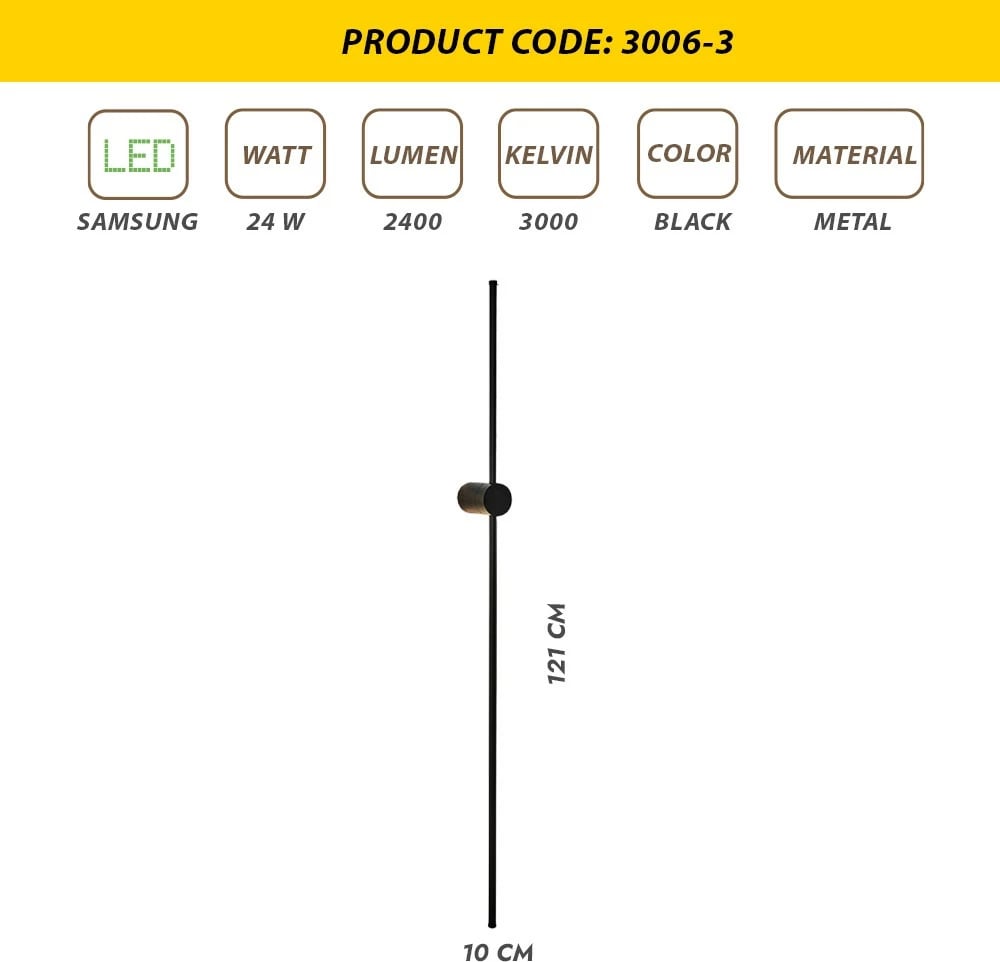 Llambë muri Opviq, L1177, e zezë