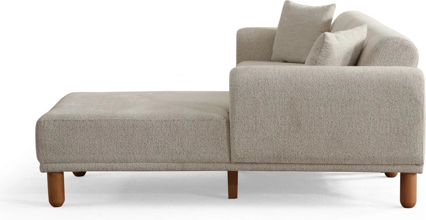 Kënd-sofë krevati Lyke, ngjyrë krem, kënd i djathtë