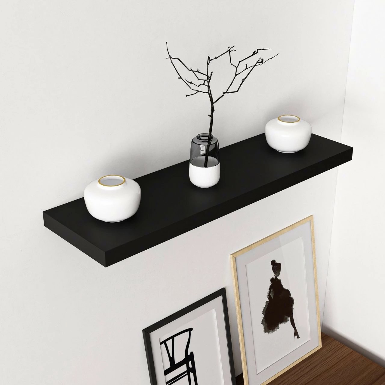 Raft muri Skye Decor, i zi, 80 cm Raft muri Skye Decor, i zi, 80 cm