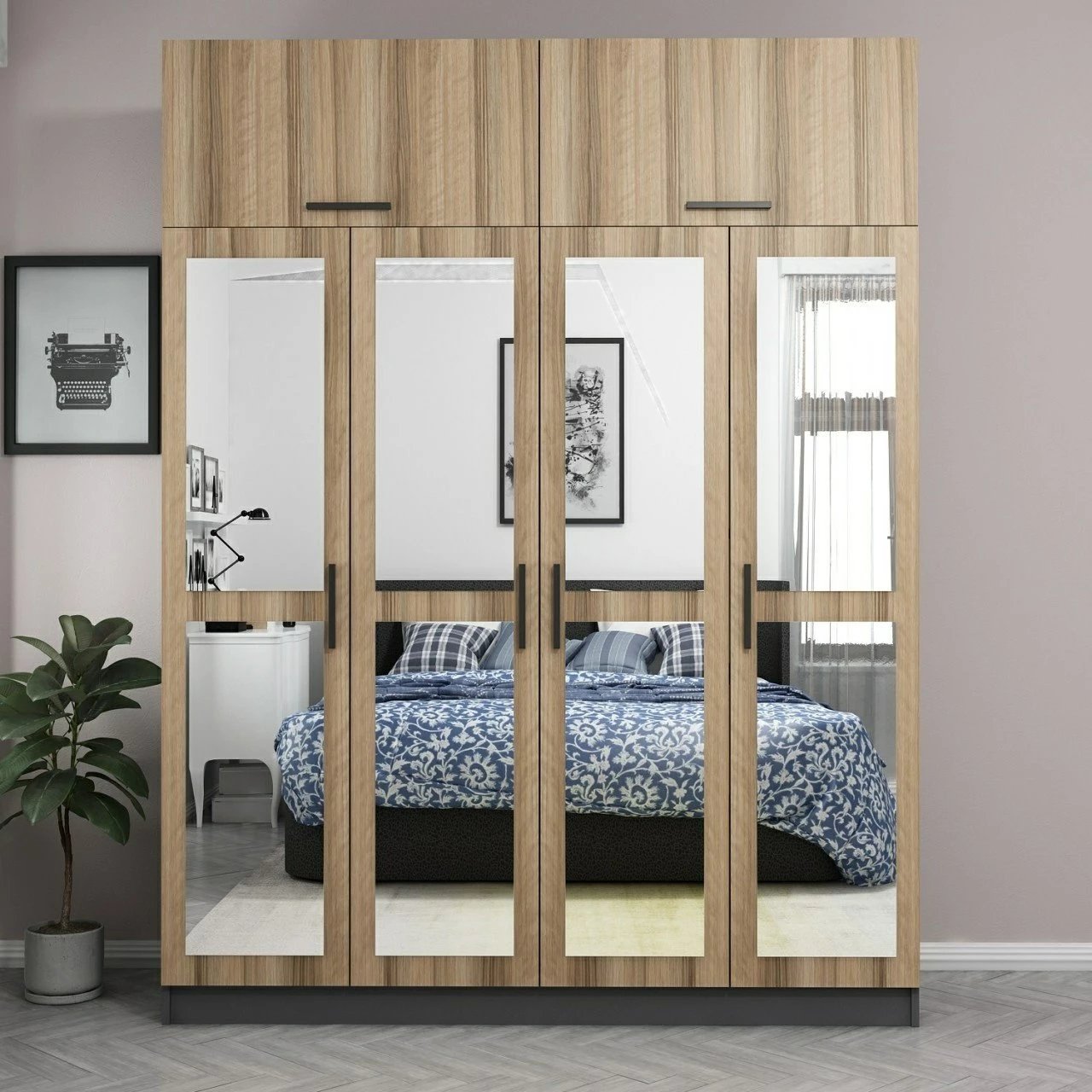 Dollap garderobe, ngjyrë dore, Skye Decor, 180x255x52 cm