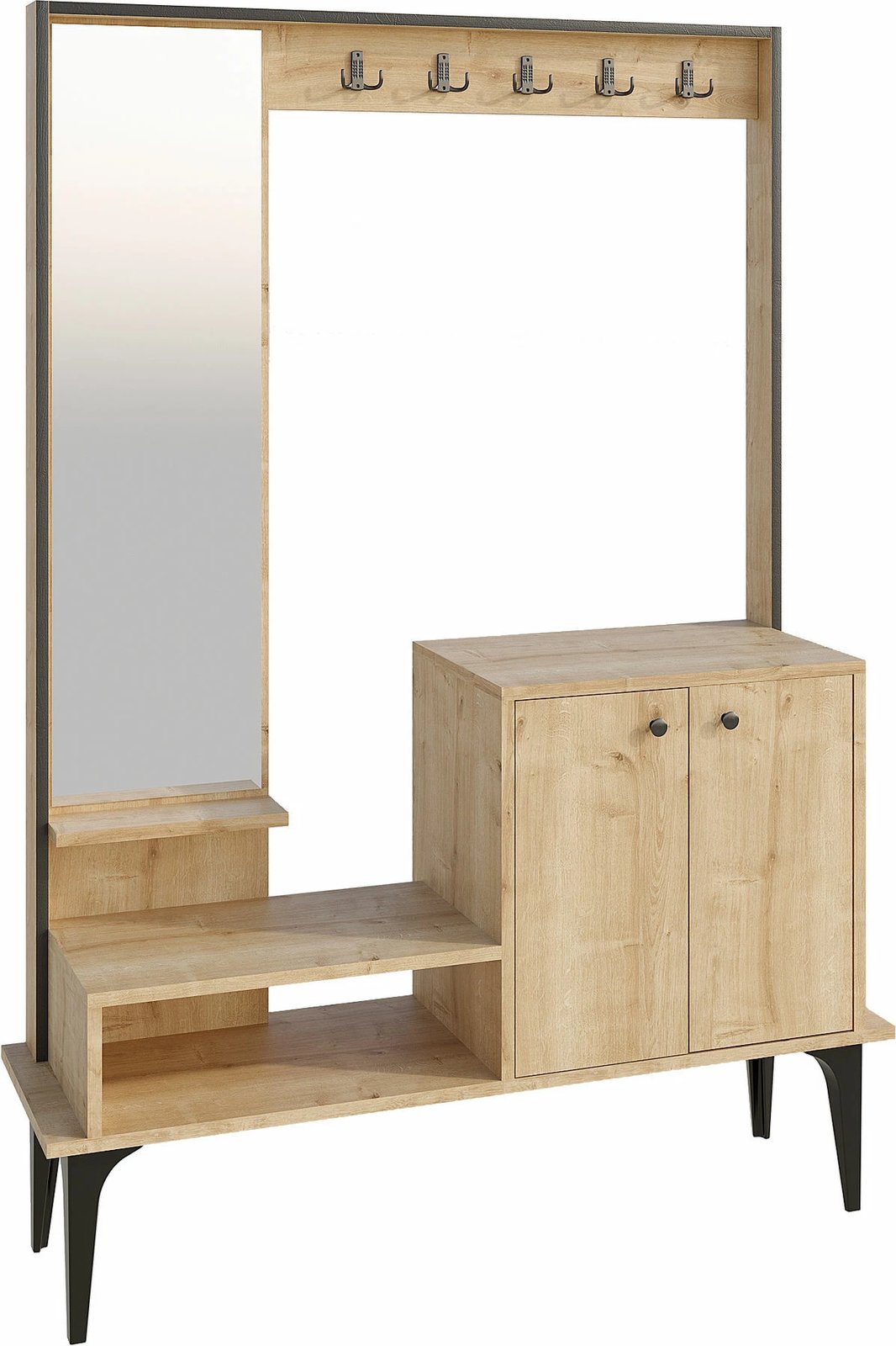 Stendë për korridor Hanah Home, Andy, ngjyrë lisi, me pasqyrë