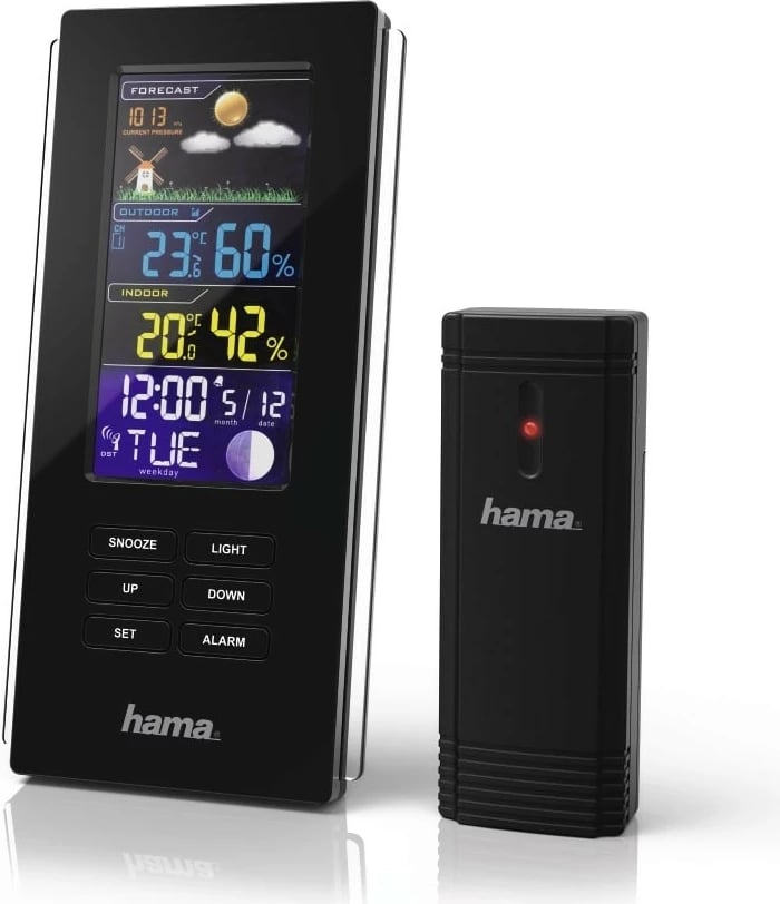 Stacion moti Hama Color Edge, me ekran ngjyrë, sensor pa tela, i zi