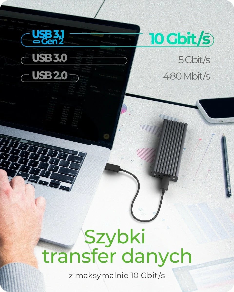 Kasë IcyBox IB-1817MC-C31 për SSD M.2 NVMe & SATA, USB Type-C, Gri