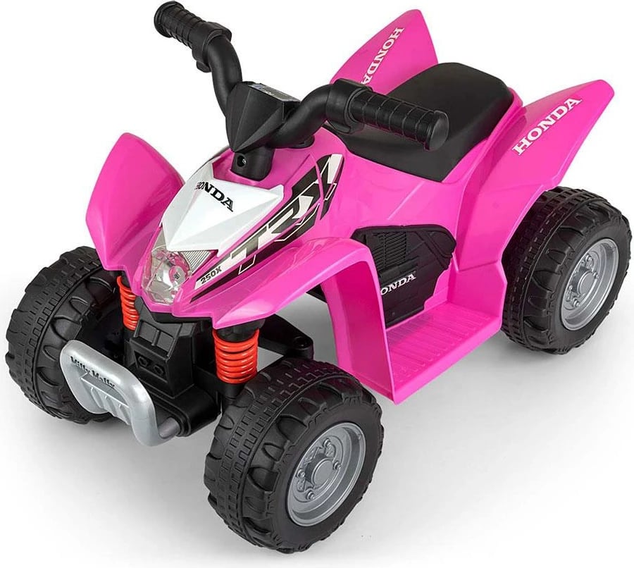 Kvad elektrik për fëmijë, Milly Mally Honda TRX 250X, 6V 4.5Ah 30W, shpejtësi 2.5-3 km/h, ngarkesa 25 kg, rozë