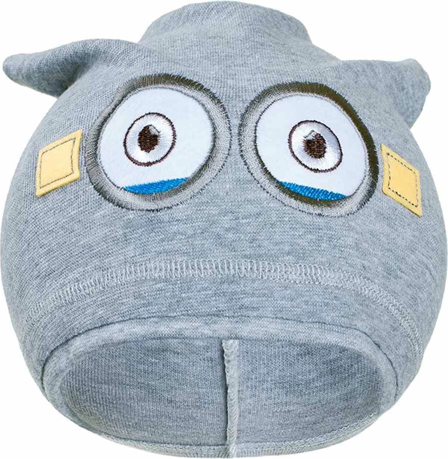 Kapelë bebe vjeshte, New Baby, pambuk 100%, elastike, rreth 44–48 cm, madhësia 110 (4-5 vjet), gri