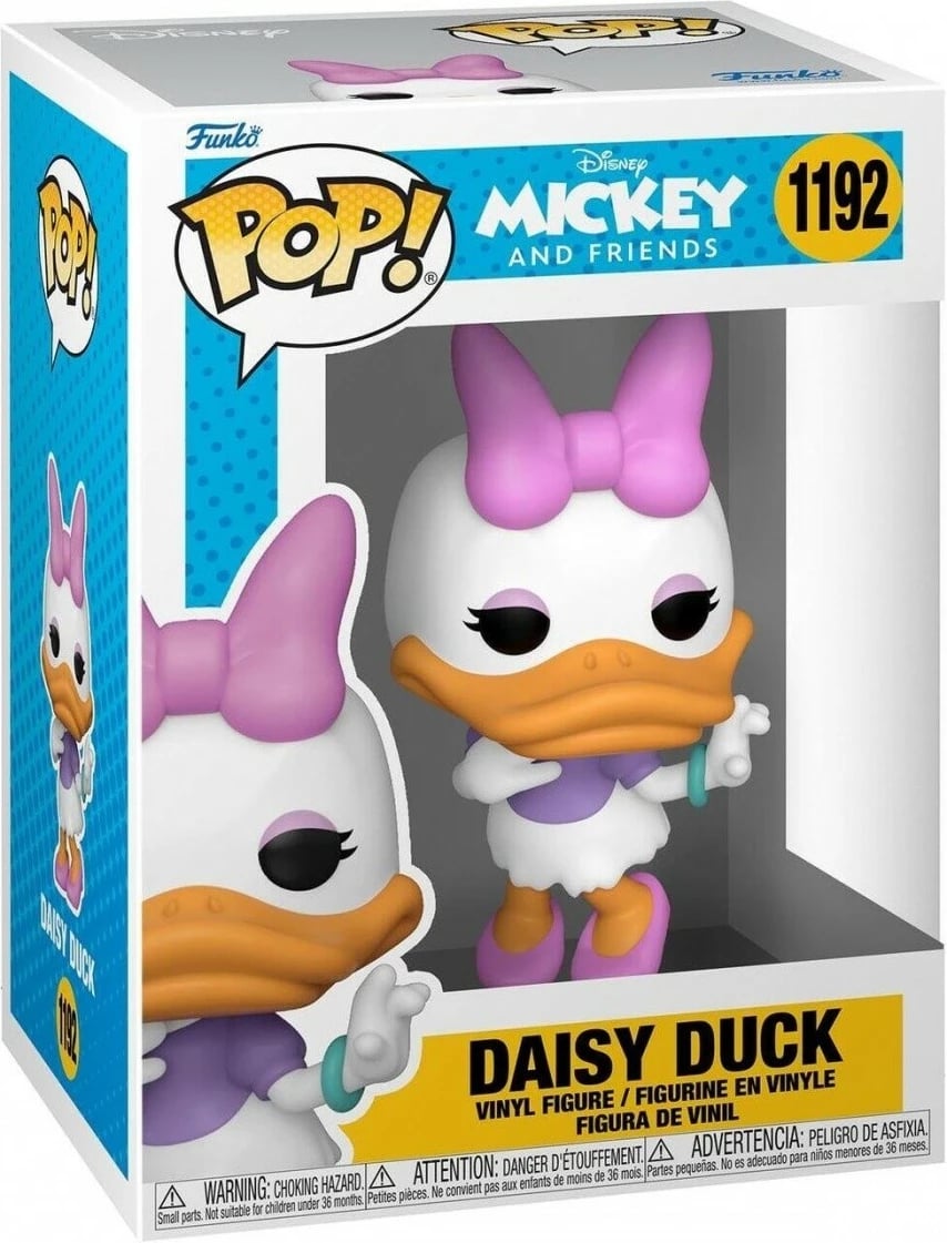 Figurë koleksionuese Funko POP Disney Daisy Duck, vinil, 9 cm, bardhë/rozë