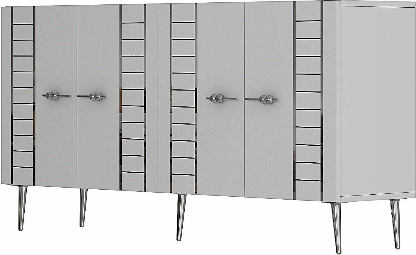 Konsol Skye Decor, e bardhë, argjend