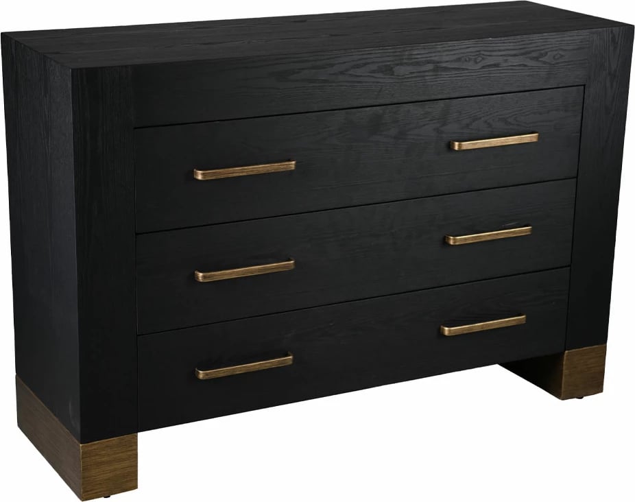 Komodë e madhe, ngjyrë e zezë me të artë, 137x45x92.5