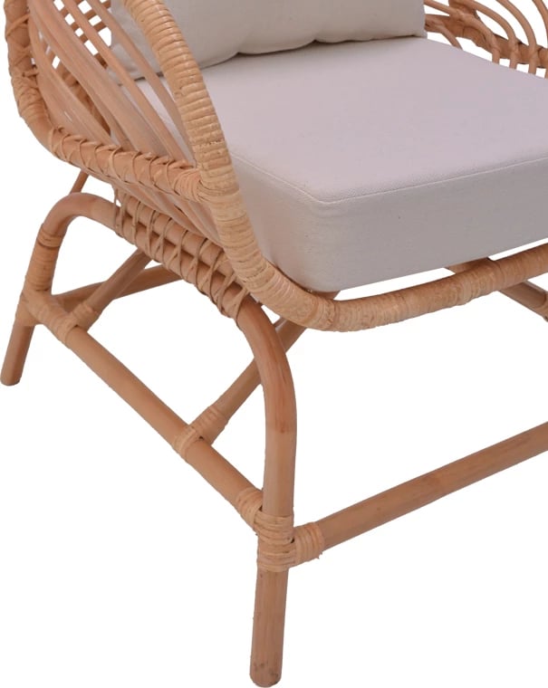 Karrige Caxen ratan natyral-jastëk i bardhë 72x63x75cm