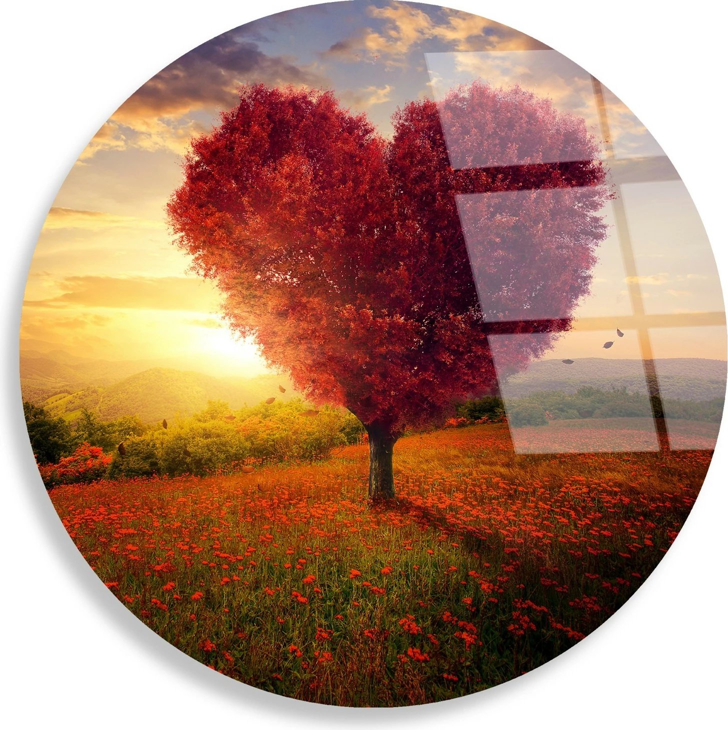 Pikturë dekorative prej xhami të temperuar, shumëngjyrëshe, UV-1147, 30cm