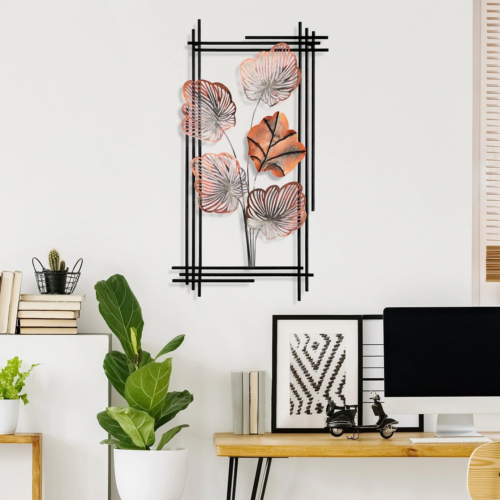 Aksesor dekorativ metalik për mur Wallity, Daiyu 4, shumëngjyrësh, 48x87x4cm