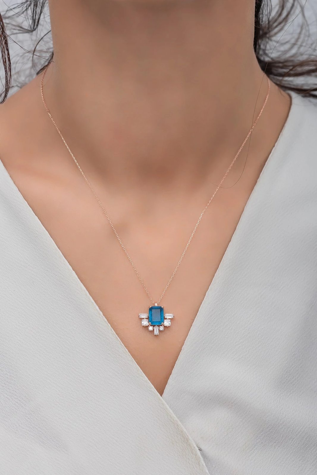 Qafore argjendi, ngjyrë rozë ari dhe kaltër, Jumeon, NRZ99529