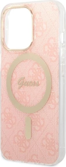 Set mbështjellës Guess GUBPP13XH4EACSP me karikues wireless për iPhone 13 Pro Max, rozë