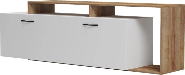 Komodë TV Tobler, ngjyrë e bardhë-lisi, 170x40x53cm