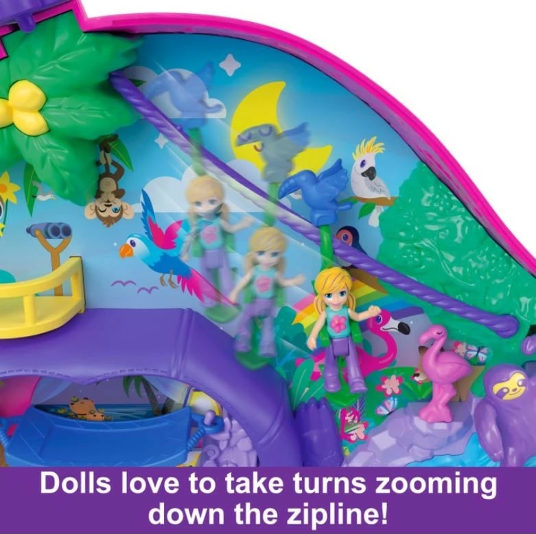 Set lodrash Polly Pocket Sloth Family, Mattel, GKJ63/HRD40, shumëngjyrësh