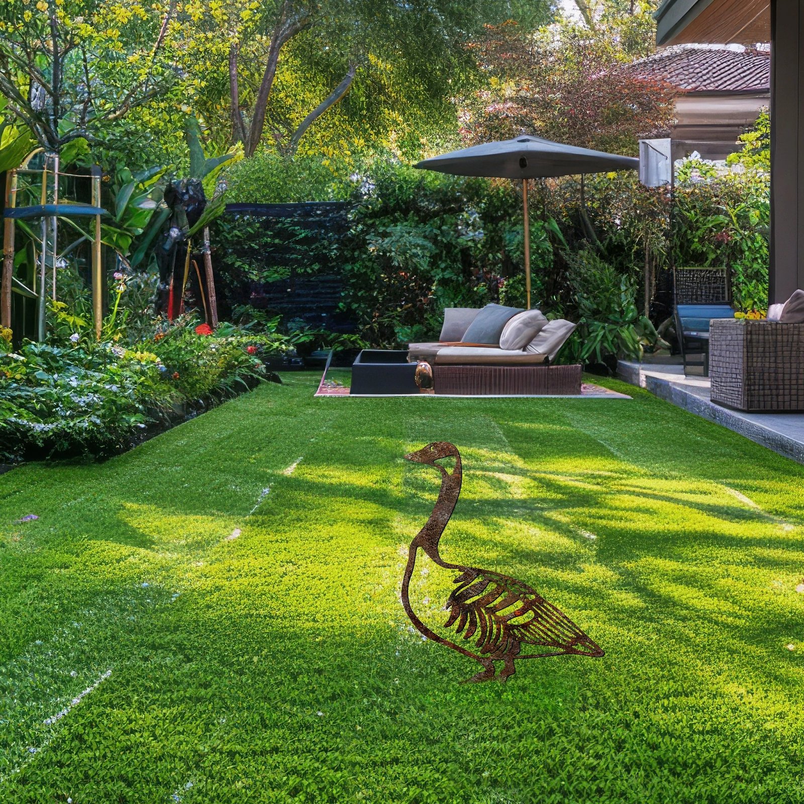 Objekt dekorativ për kopsht, dizajn Aberto, patë, A 03