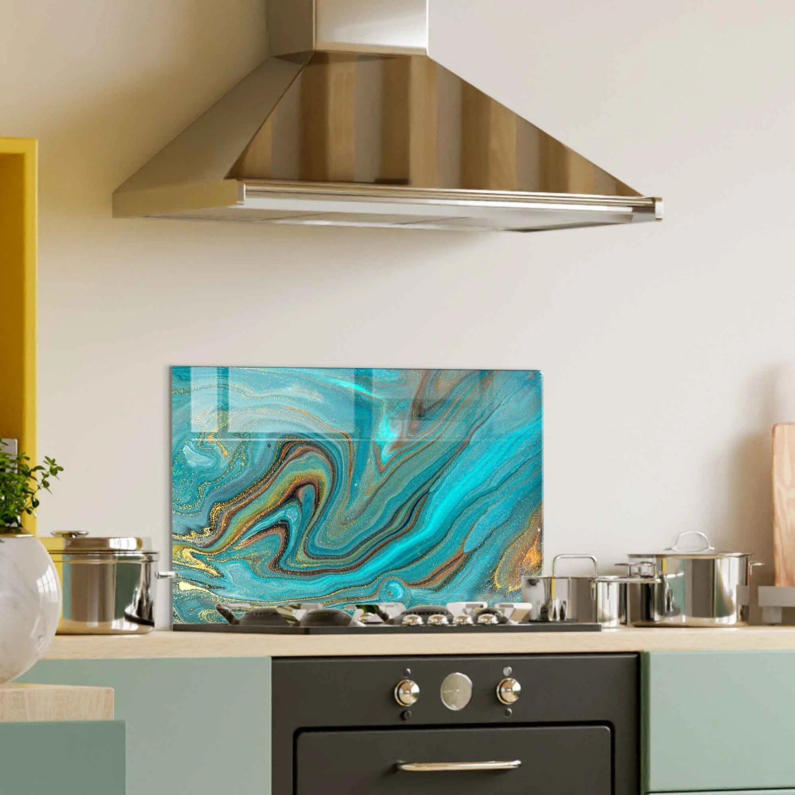 Pikturë dekorative prej xhami të temperuar, shumëngjyrëshe, 50x70cm