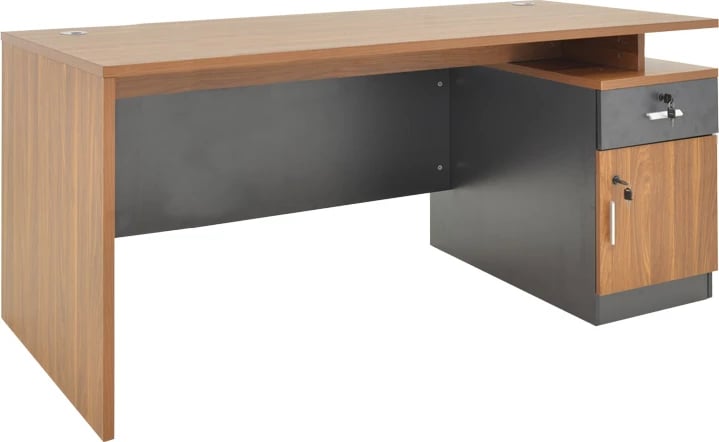 Tavolinë profesionale për zyre Oscar, ngjyrë arre-gri e errët, 180x90x76cm