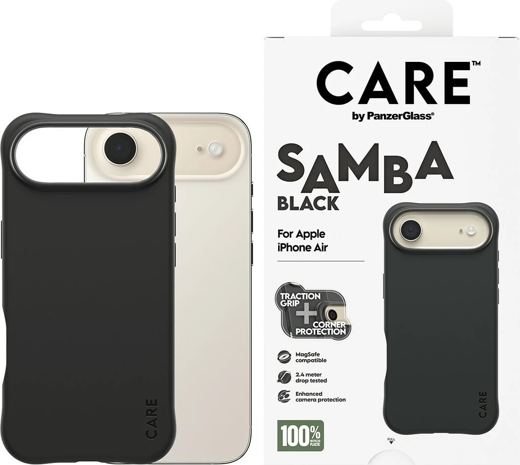 Mbështjellës PanzerGlass CARE Samba MagSafe për iPhone Air, i zi