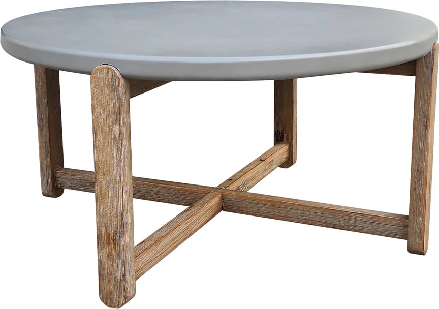 Tavolinë kafeje Ubud, çimento natyrale e errët, 81x81x40