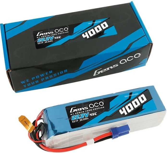 Bateri LiPo Gens ace 4000mAh 22.2V 45C 6S1P, EC5, kaltër