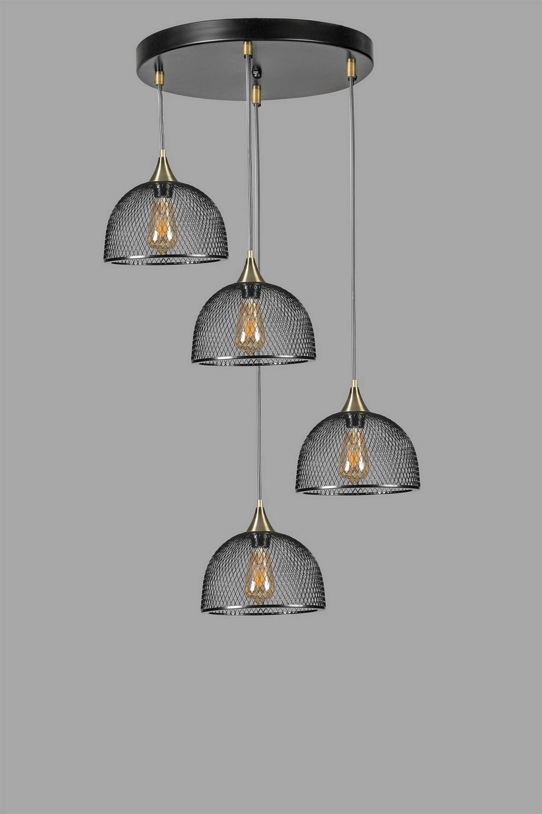 Llambë tavani Opviq, Rota 4 llampa, tepsi e zezë