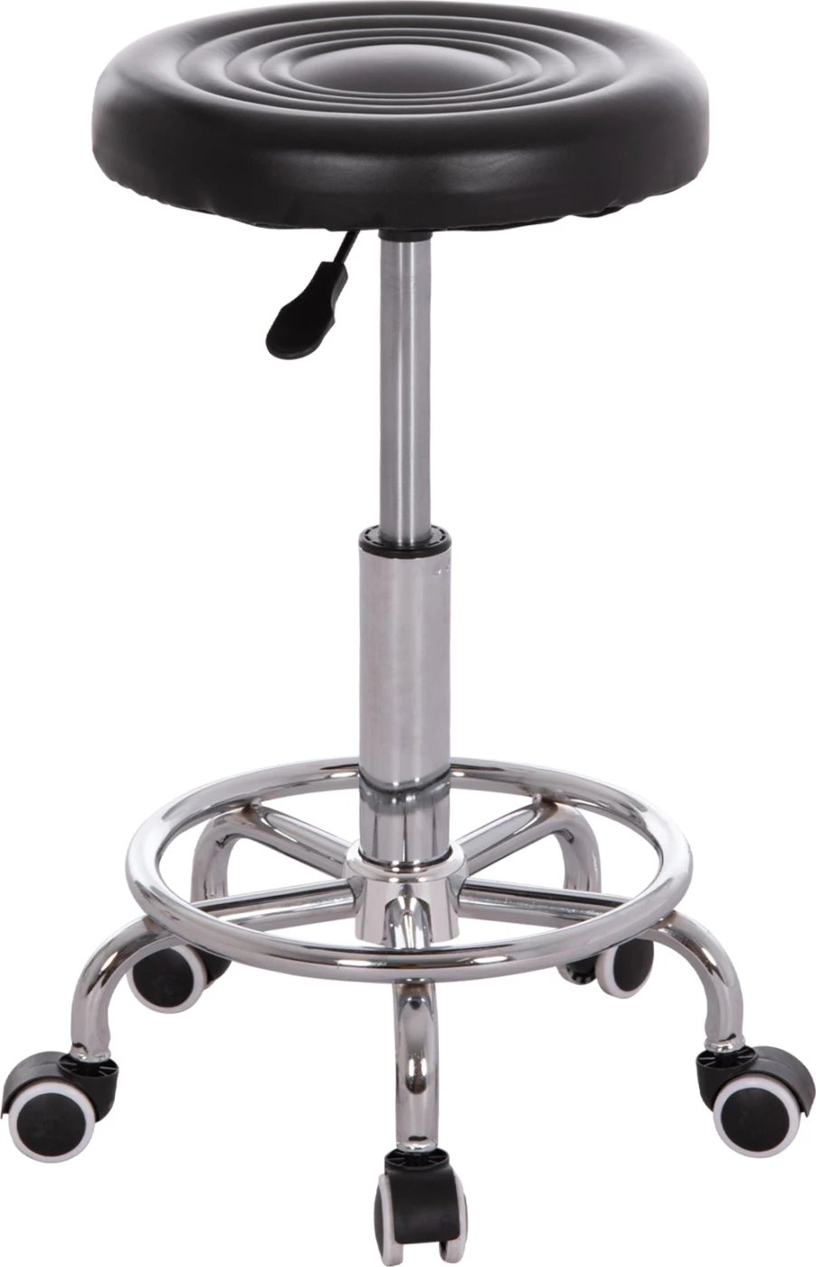 Tabure rrotullues për zyre IRIS, lëkurë artificiale e zezë, set prej 2 copë, FH212.21, Φ32x45-60cm