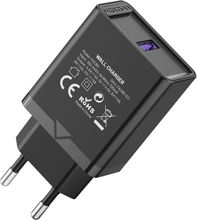 Karikues USB Vention FACB0-EU, 22.5W, i zi
