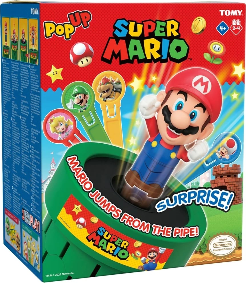 Lojë tavoline TOMY Pop Up Super Mario, shumëngjyrëshe