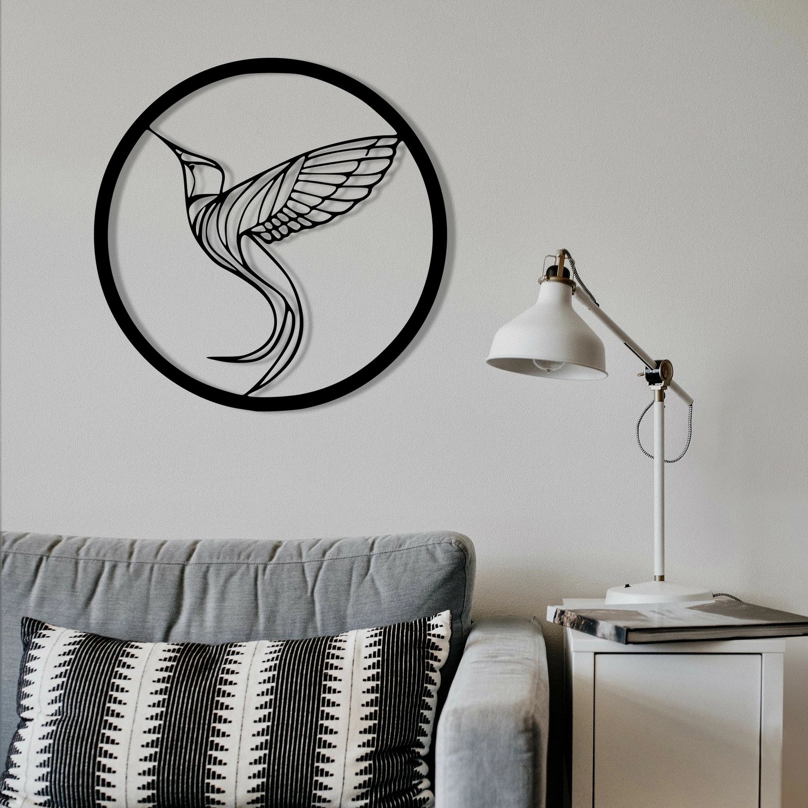 Aksesor dekorativ metalik për mur, Wallity, Payidar, ngjyrë e zezë, 48x48cm